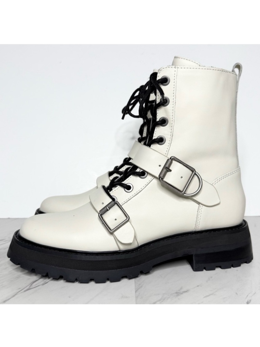 Dolce Vita Robson Buckle Lace Up Moto Boot 9
